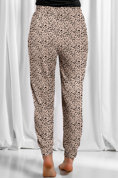 Trendy Spotted Animal Print Buttery Soft Lounge Jogger Pants